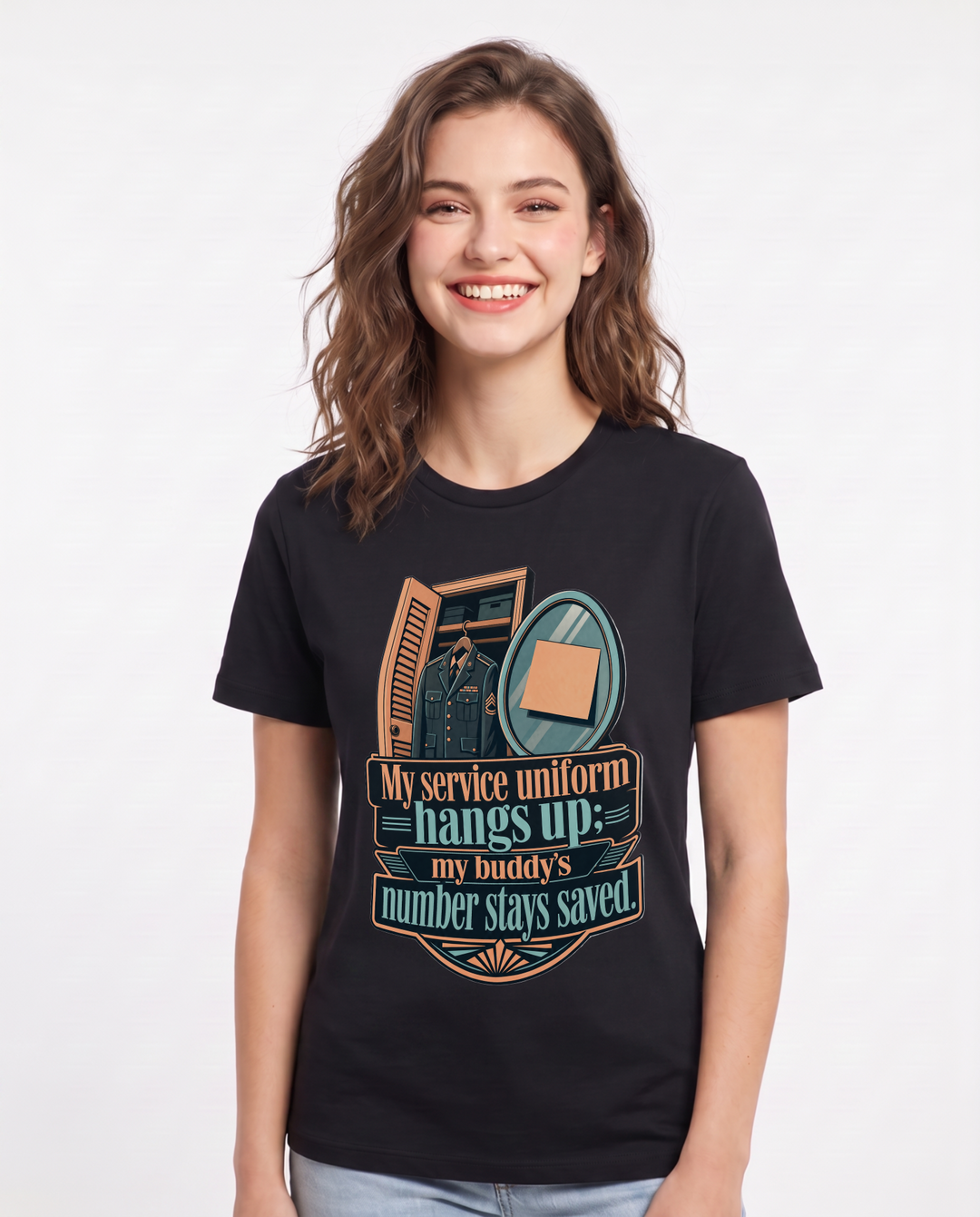Veteran Black T-Shirt for Women – Everyday Expression Graphic Tee product image 3