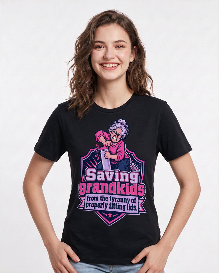 Grandparent Black T-Shirt for Women – Everyday Expression Graphic Tee product image 1