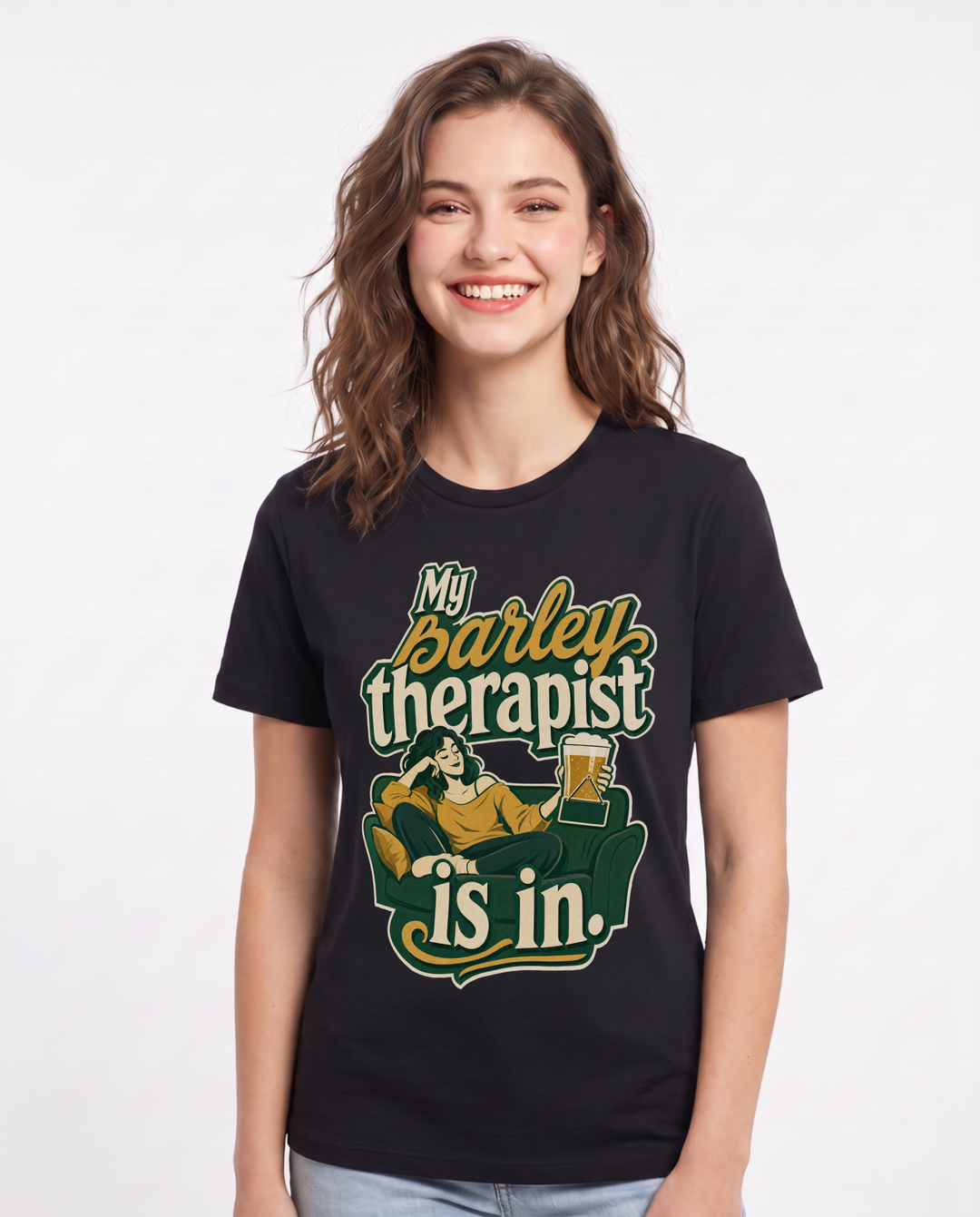 Beer Black T-Shirt for Women – Everyday Expression Graphic Tee product image 1
