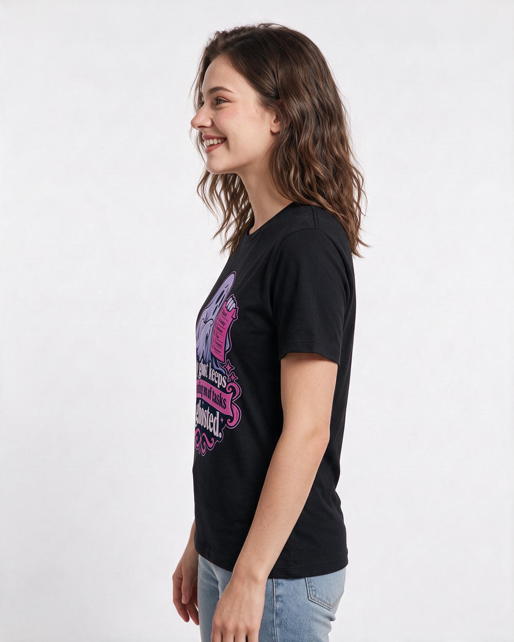 Halloween Black T-Shirt for Women – Halloween Theme Graphic Tee product image 2