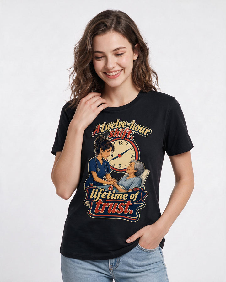 Nurse Black T-Shirt for Women – Nursing Life Graphic Tee product image 1