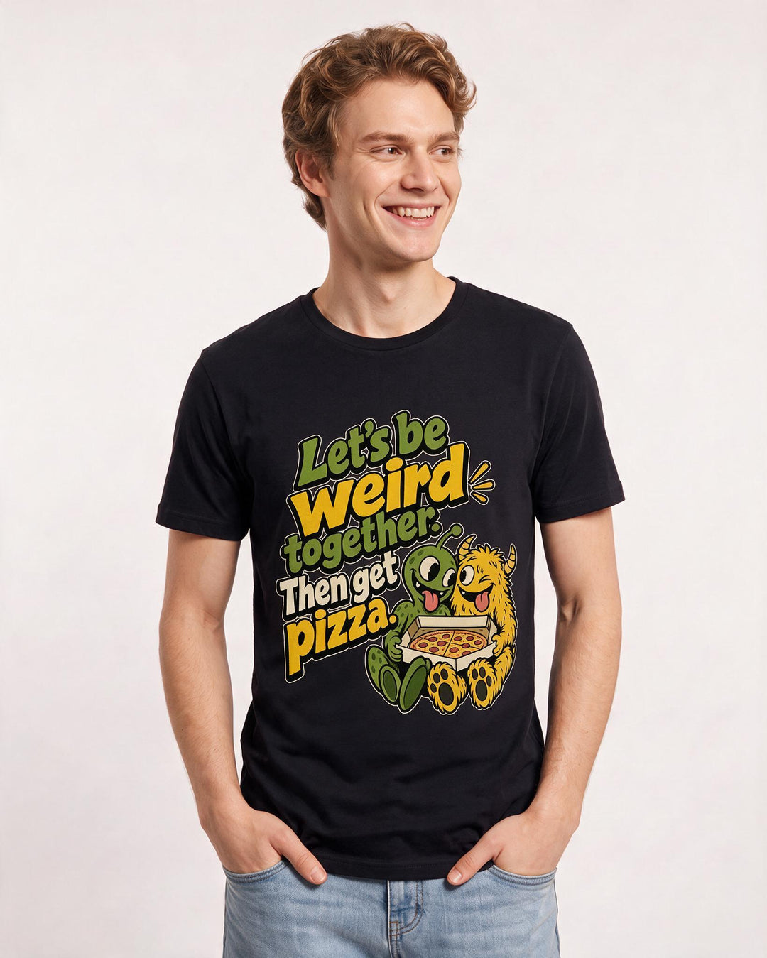 Couples Black T-Shirt for Men – Everyday Expression Graphic Tee product image 1