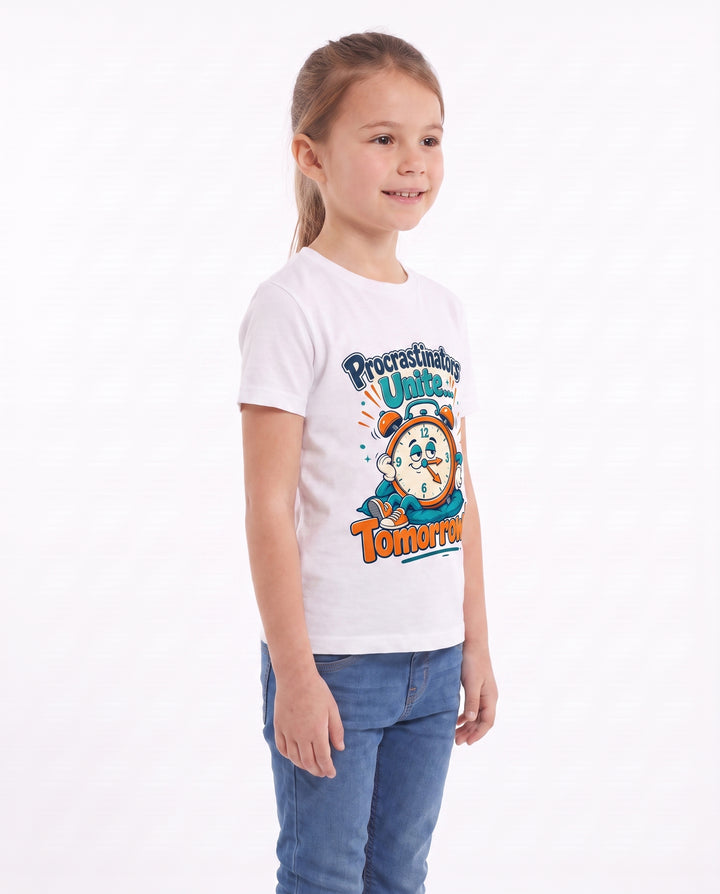 Procrastinators Unite... Tomorrow! White T-Shirt mockup 2