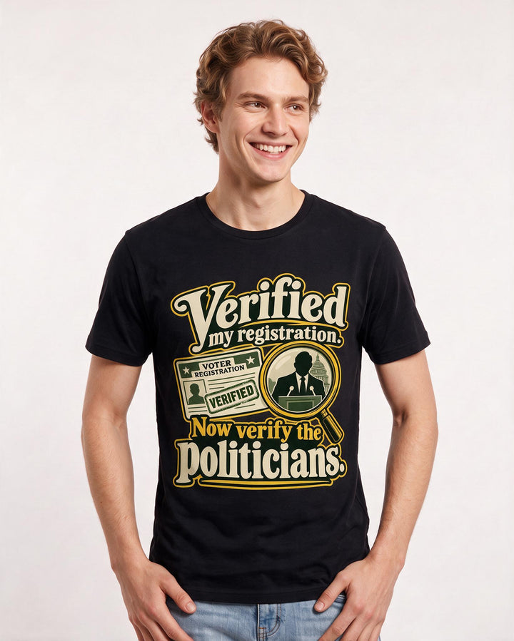 Political Statement Black T-Shirt for Men – Everyday Expression Graphic Tee product image 1