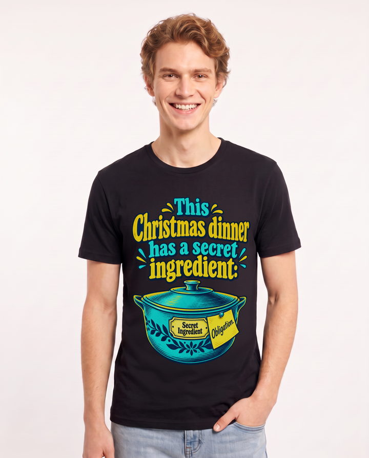 Christmas Black T-Shirt for Men – Holiday Theme Graphic Tee product image 3