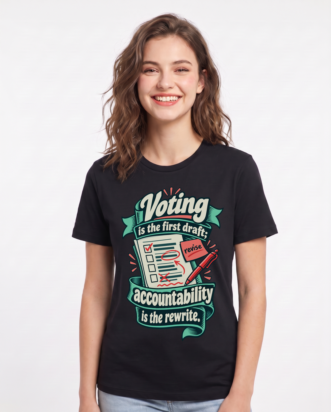 Political Statement Black T-Shirt for Women – Everyday Expression Graphic Tee product image 3