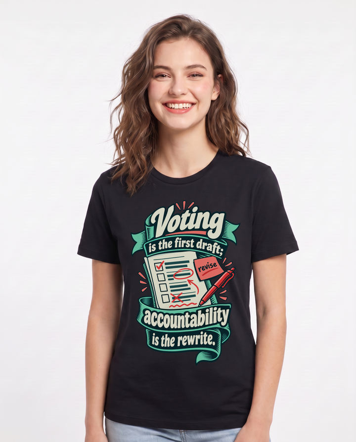 Political Statement Black T-Shirt for Women – Everyday Expression Graphic Tee product image 3