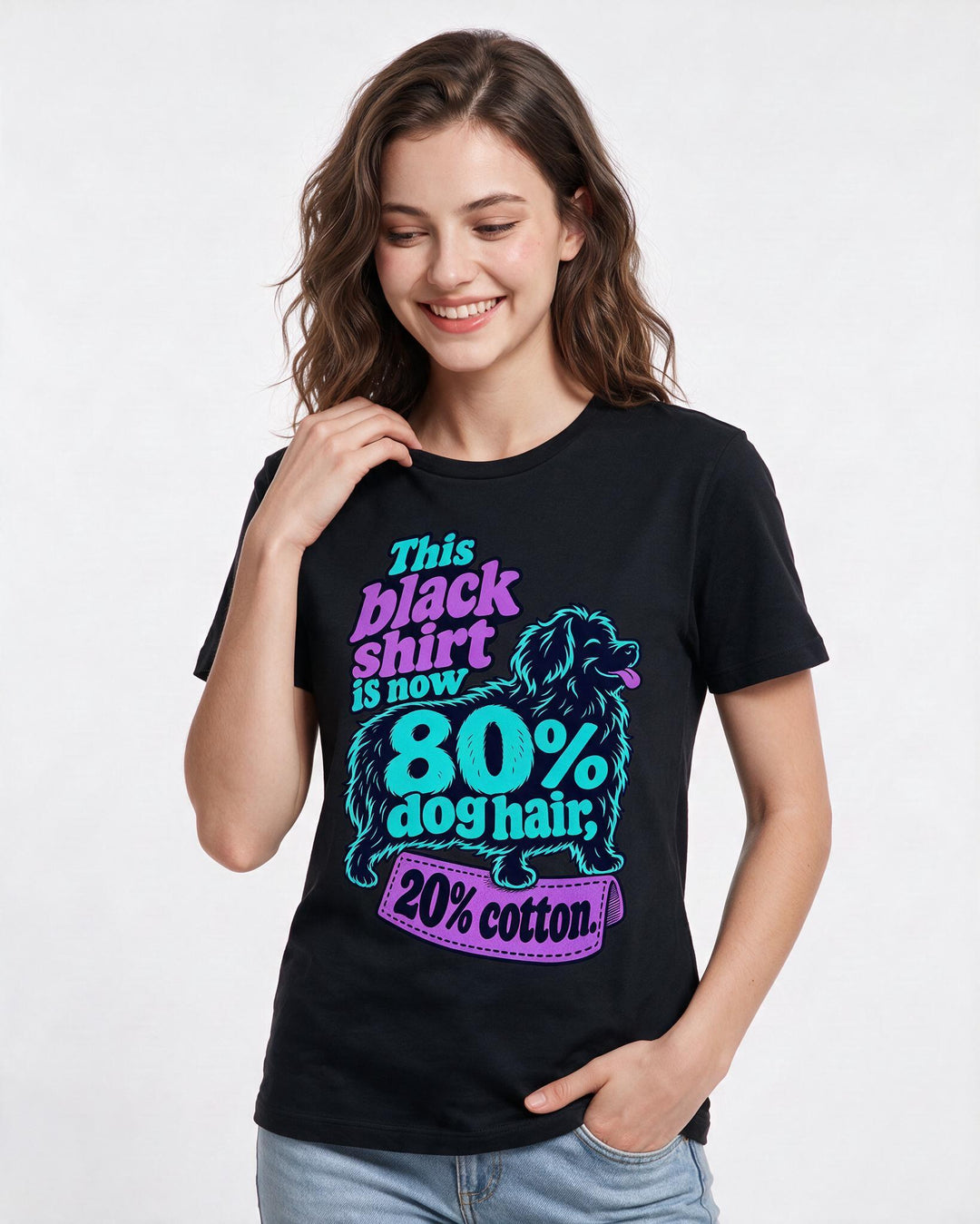 Cat Lover Black T-Shirt for Women – Everyday Expression Graphic Tee product image 1