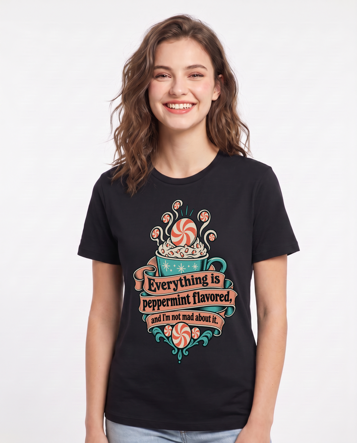 Christmas Black T-Shirt for Women – Holiday Theme Graphic Tee product image 3