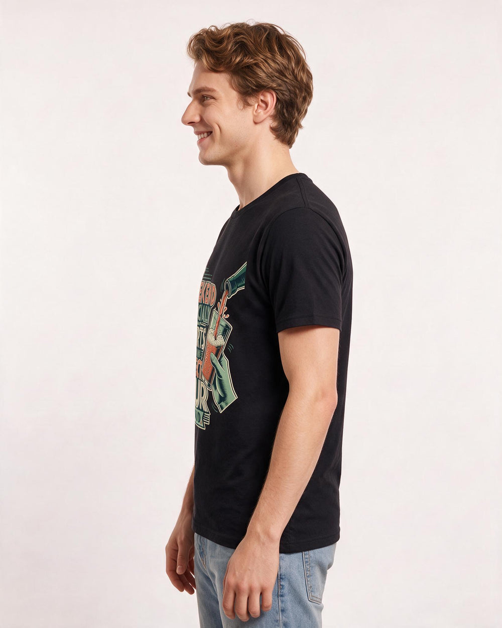 Beer Men's Black T-Shirt – My weekend officially starts with that perfect pour sound. product image 2