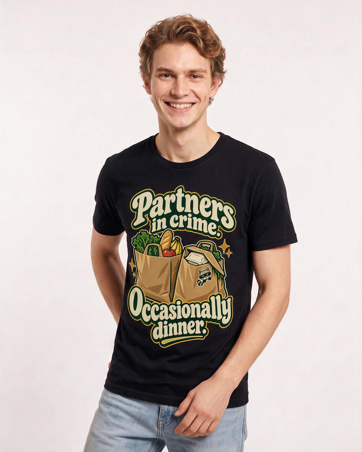 Couples Black T-Shirt for Men – Everyday Expression Graphic Tee product image 1