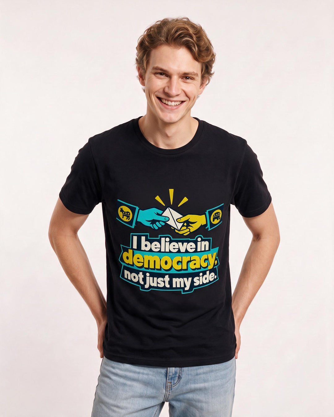 Political Statement Black T-Shirt for Men – Everyday Expression Graphic Tee product image 1