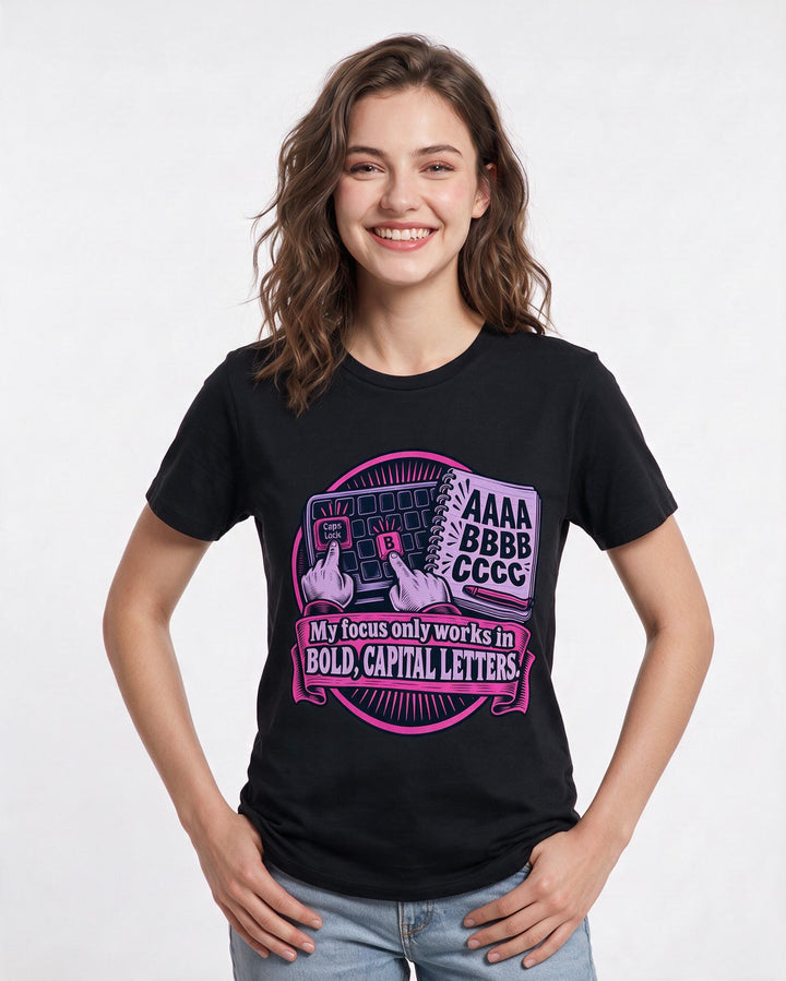 Neurodiversity Black T-Shirt for Women – Everyday Expression Graphic Tee product image 1