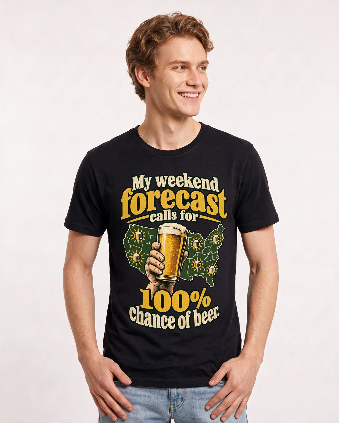 Beer Black T-Shirt for Men – Everyday Expression Graphic Tee product image 1