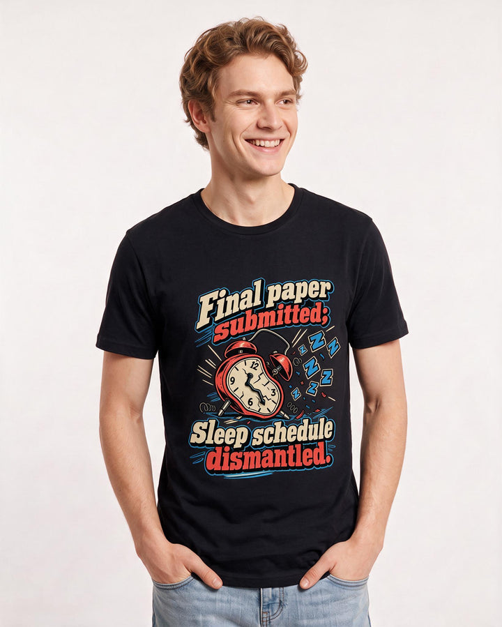 Graduation Black T-Shirt for Men – Everyday Expression Graphic Tee product image 1