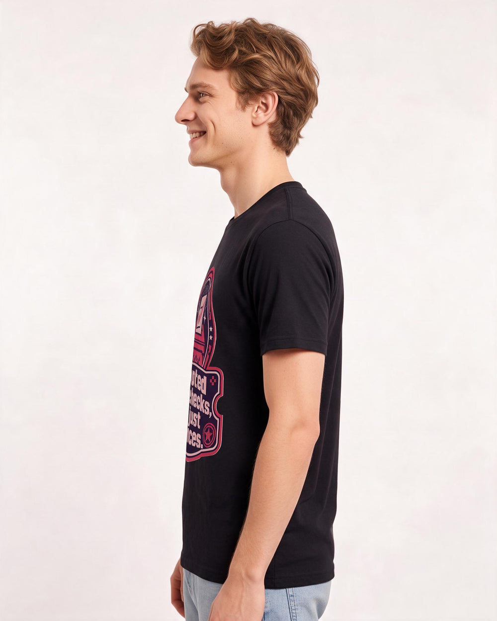 Graphic Men's Black T-Shirt - I voted for checks, not just balances. product image 2
