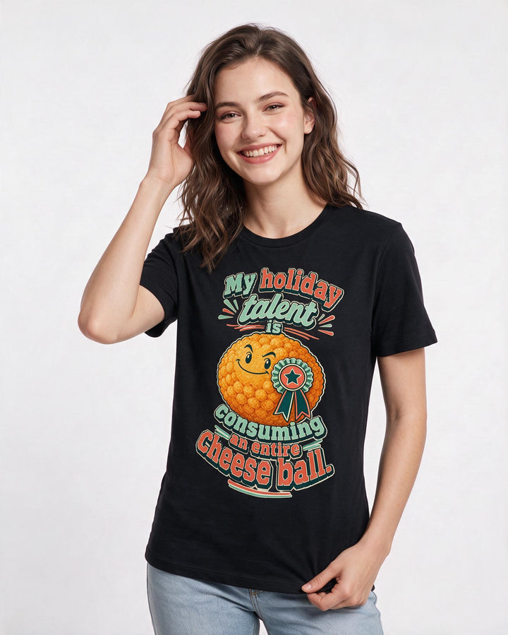 Christmas Black T-Shirt for Women – Holiday Theme Graphic Tee product image 1