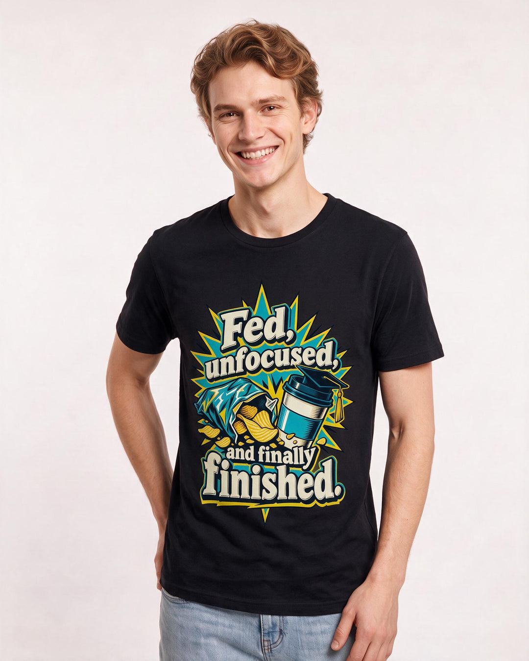 Graduation Black T-Shirt for Men – Everyday Expression Graphic Tee product image 1
