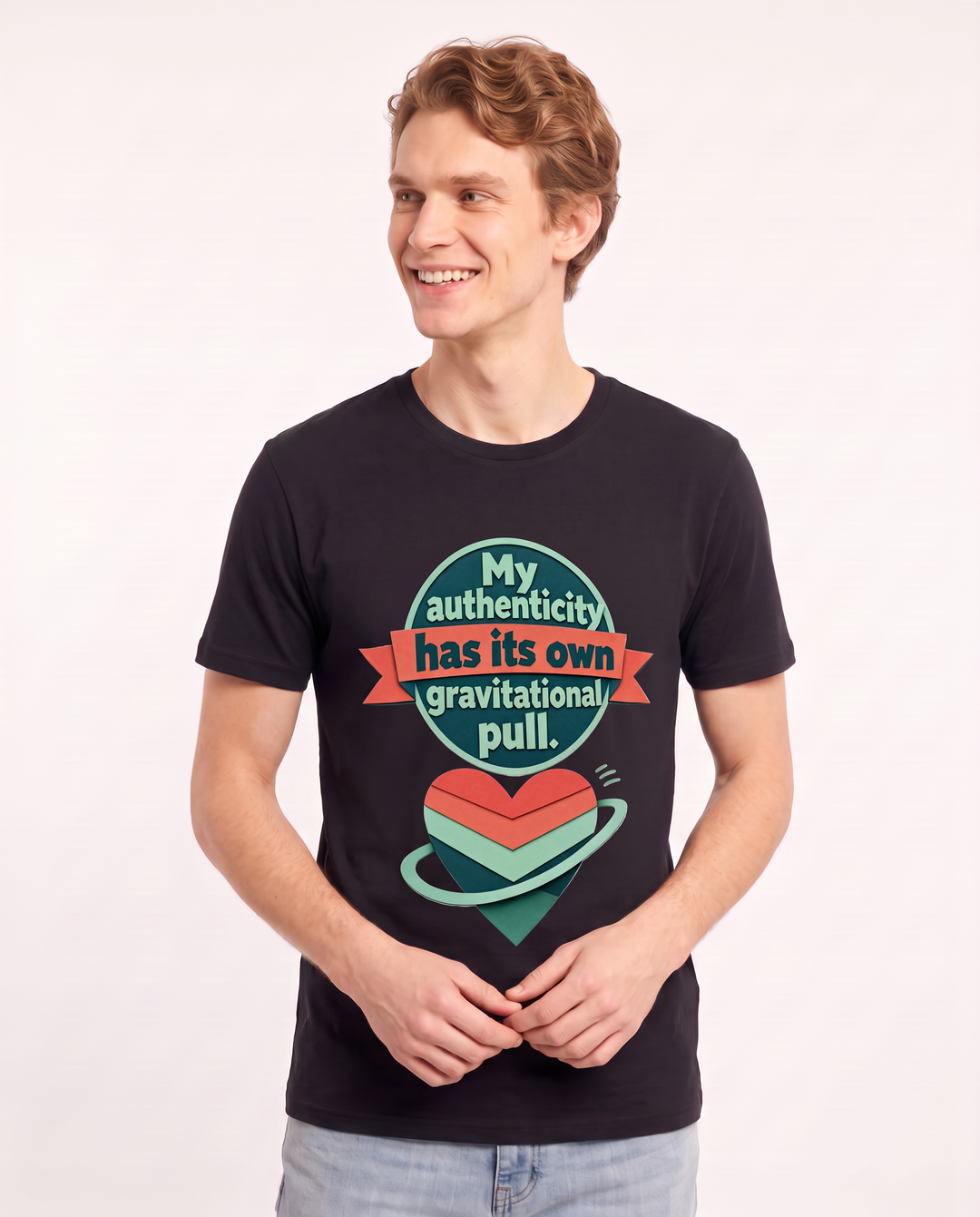 Graphic Men's Black T-Shirt - My authenticity has its own product image 3