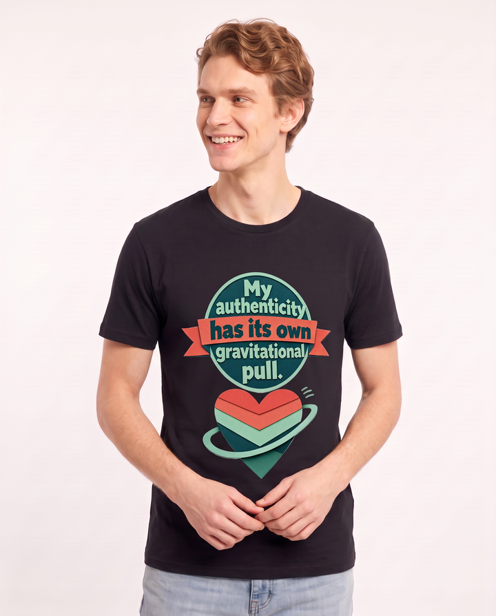 Graphic Men's Black T-Shirt - My authenticity has its own product image 3