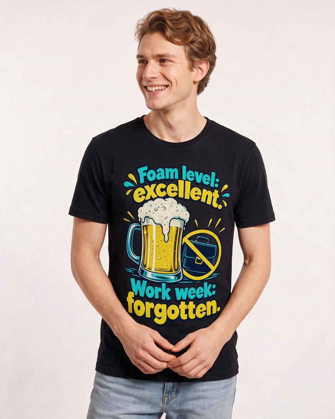 Beer Black T-Shirt for Men – Everyday Expression Graphic Tee product image 1