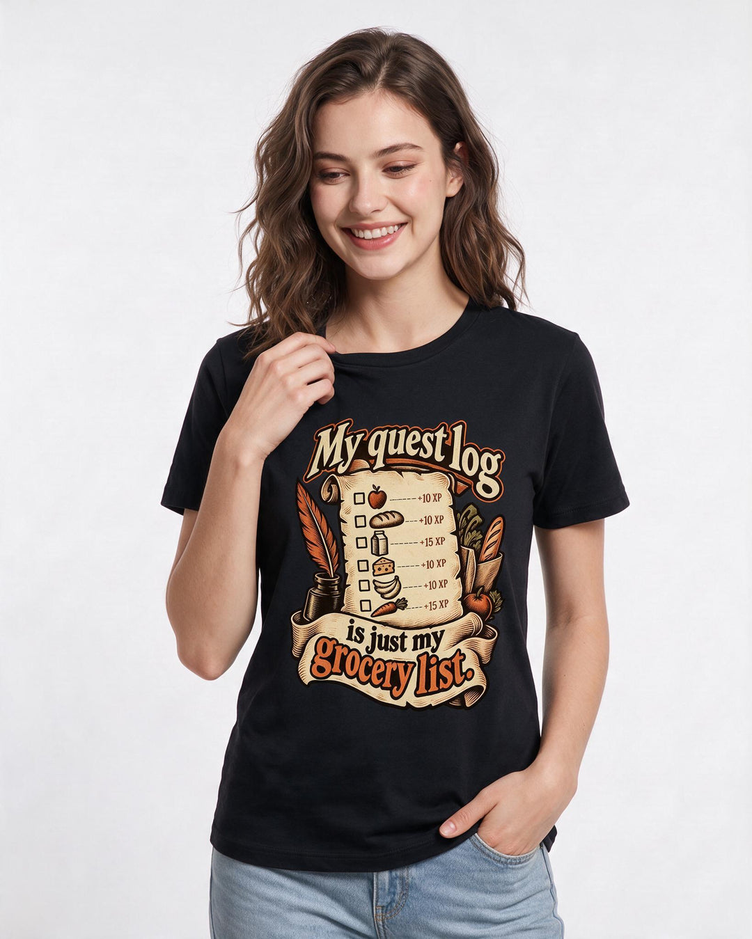 Gaming Black T-Shirt for Women – Game Night Graphic Tee product image 1