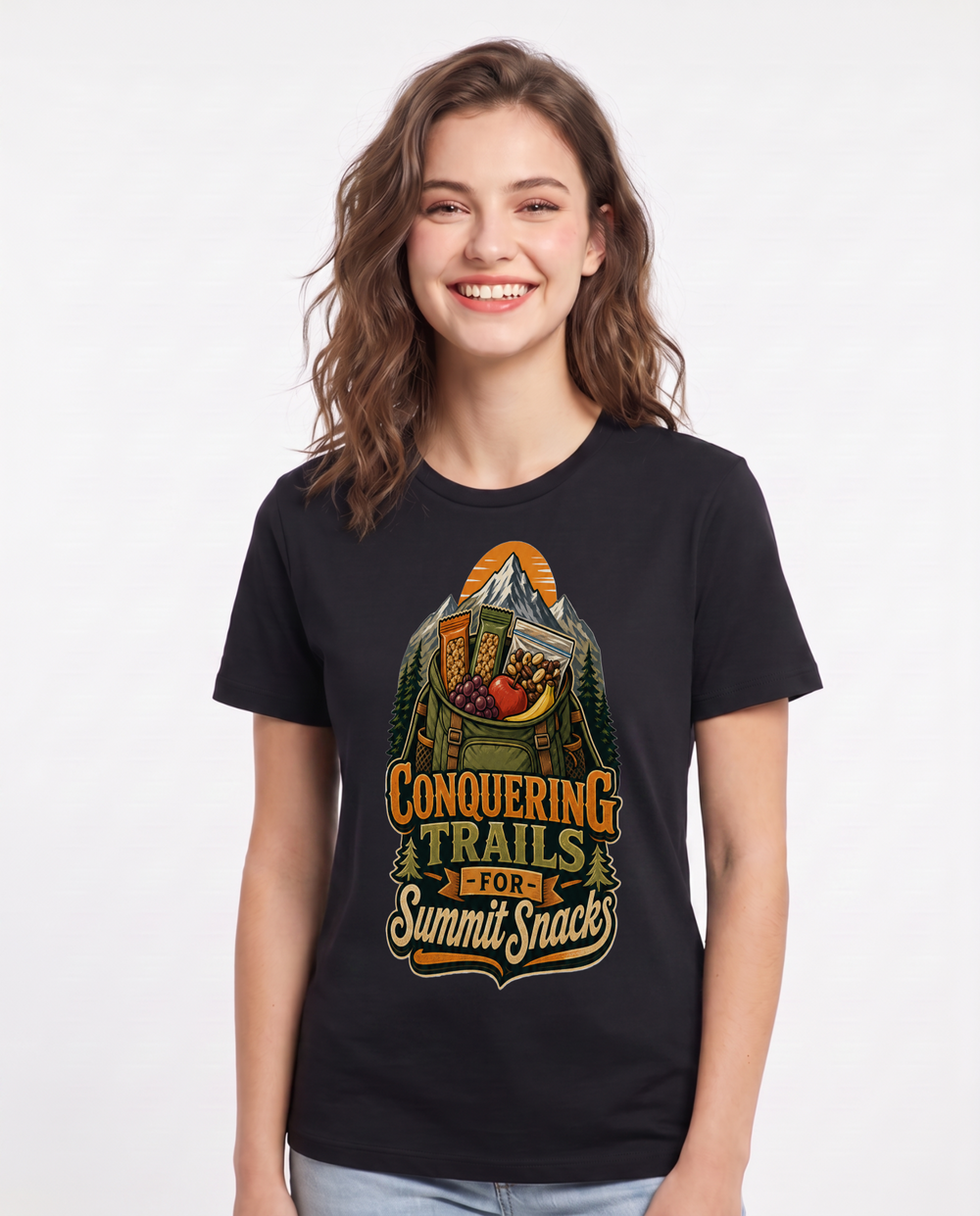Conquering Trails for Summit Snacks Women's Black T-Shirt product image 2