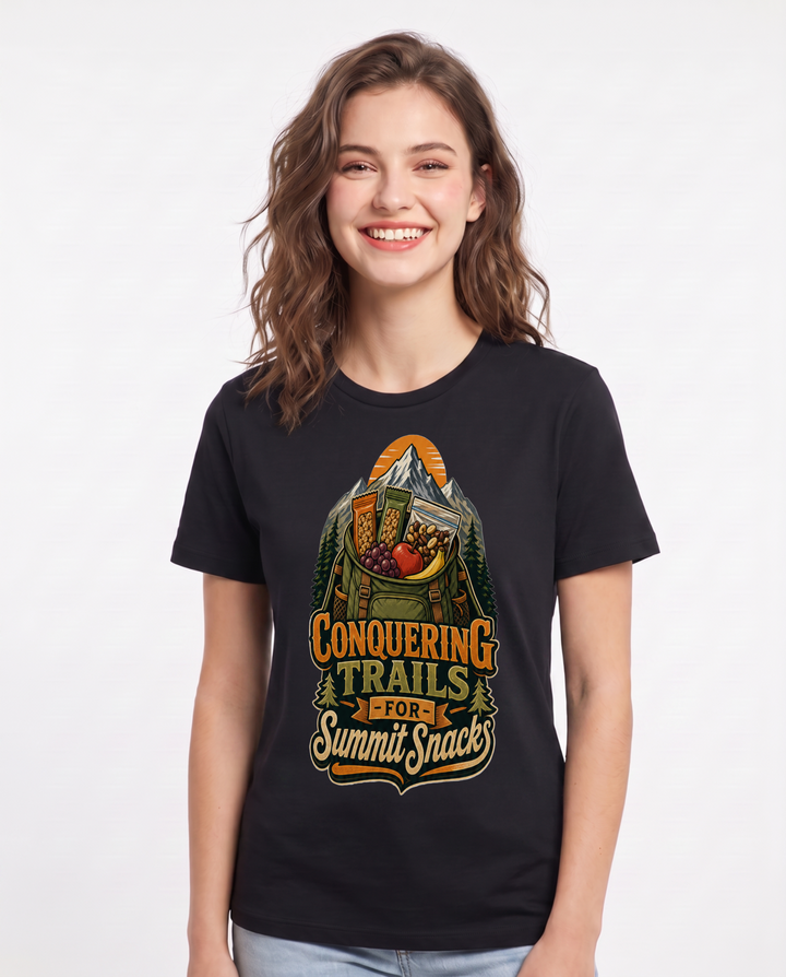Conquering Trails for Summit Snacks Women's Black T-Shirt product image 2