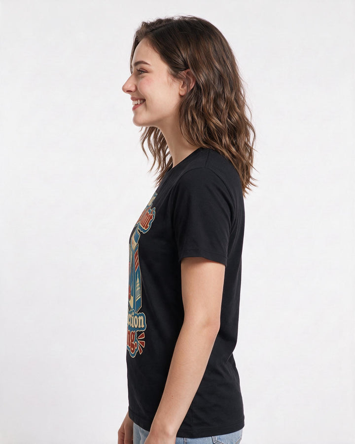 Political Statement Women's Black T-Shirt – Your term limit is my satisfaction rating. product image 2