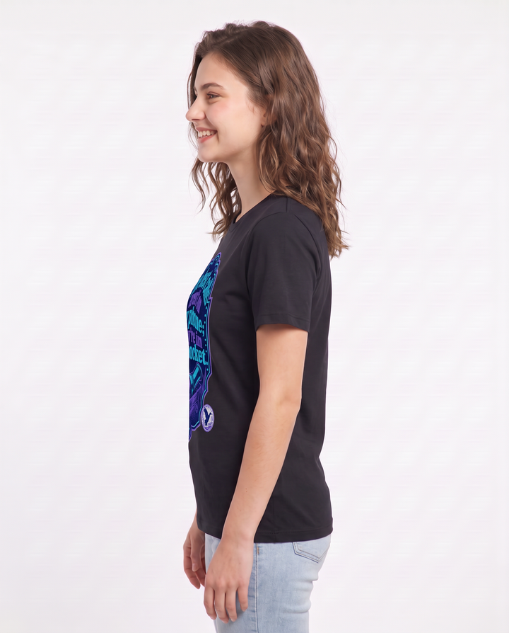 Hunting Women's Black T-Shirt - The best calls aren't on my phone; product image 2