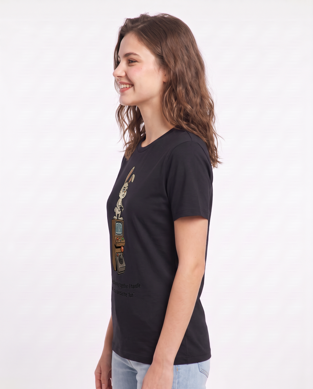 You say we’re playing together; I handle the menus, you handle the "fun". Women's Black T-Shirt product image 3