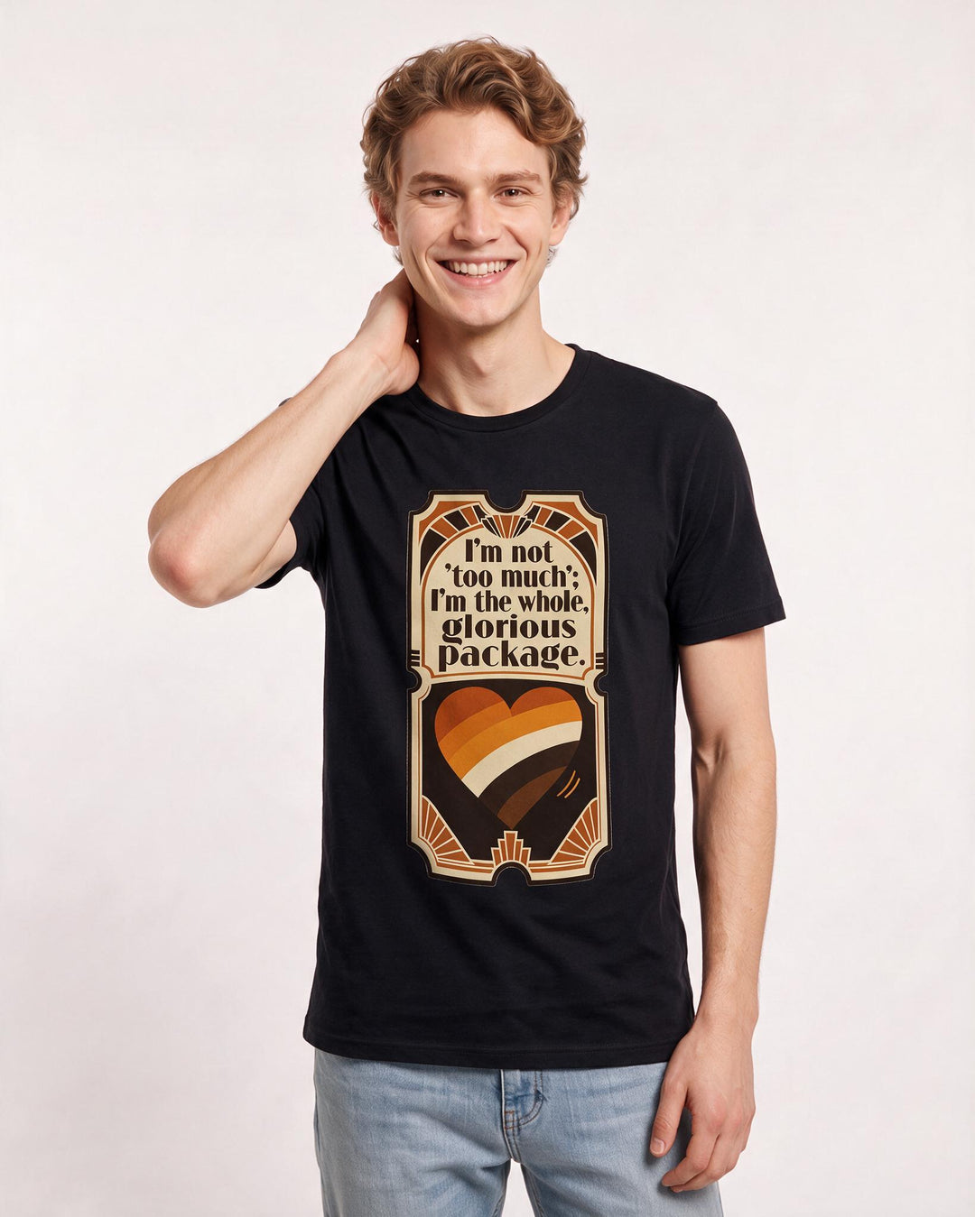 Graphic Men's Black T-Shirt - I'm not 'too much'; I'm the whole, product image 3