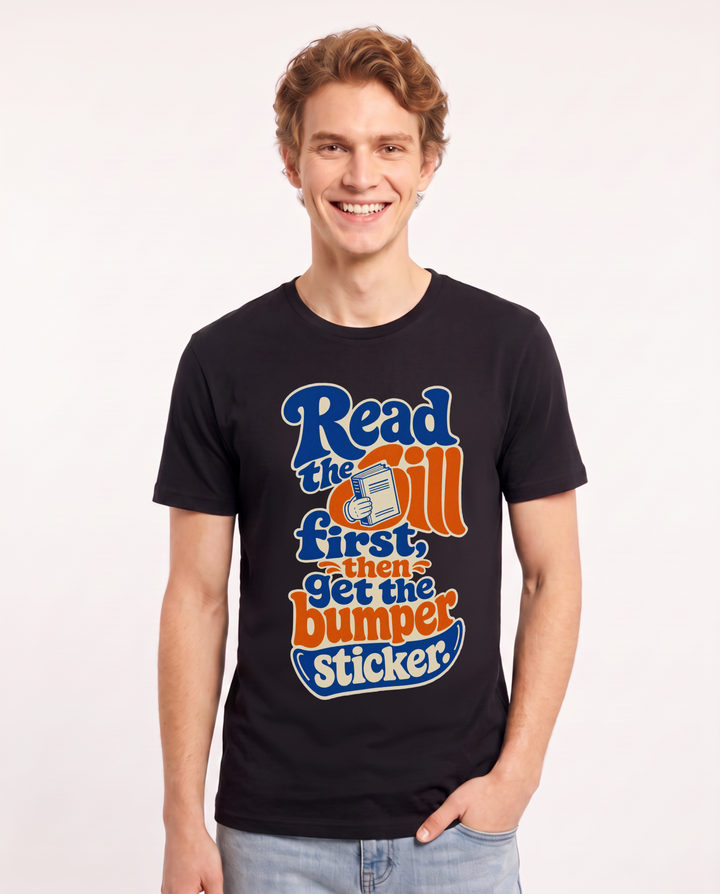 Political Statement Black T-Shirt for Men – Everyday Expression Graphic Tee product image 1