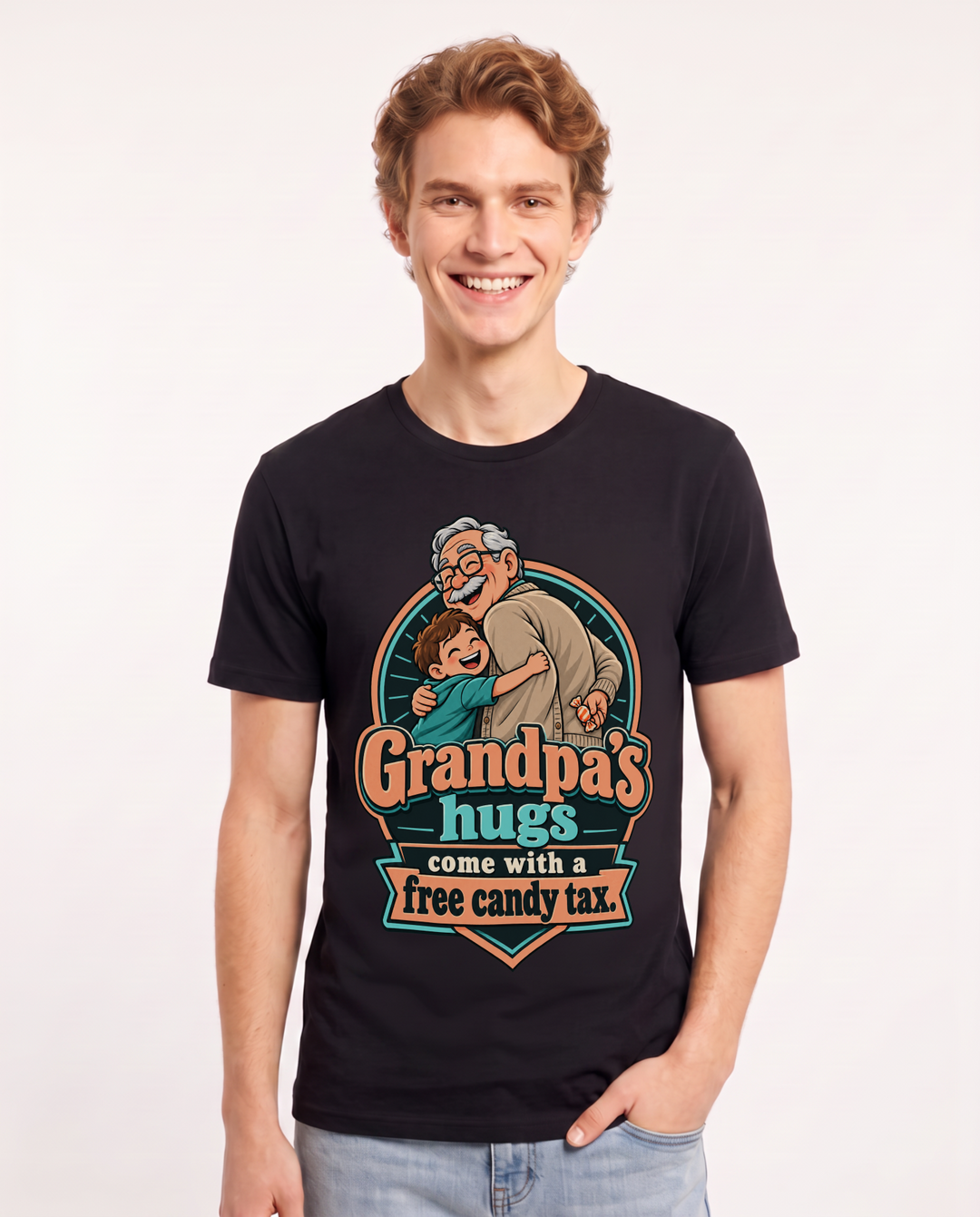 Grandparent Black T-Shirt for Men – Everyday Expression Graphic Tee product image 3