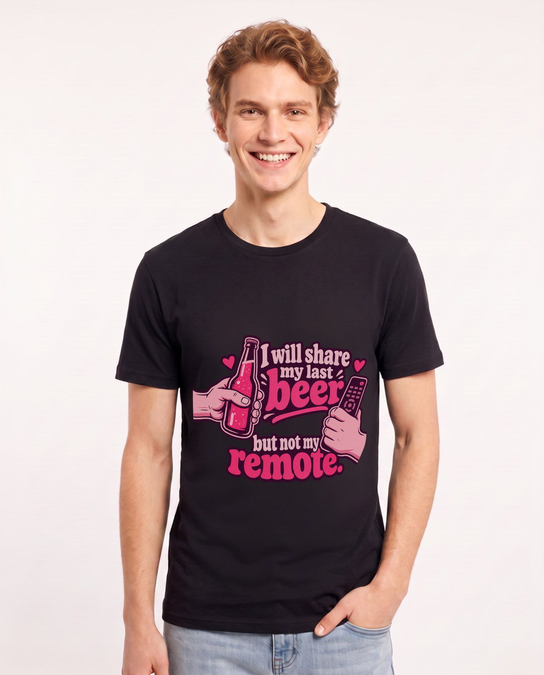 Couples Black T-Shirt for Men – Everyday Expression Graphic Tee product image 3