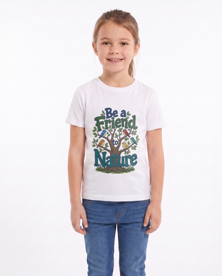 Be A Friend To Nature White T-Shirt mockup 1