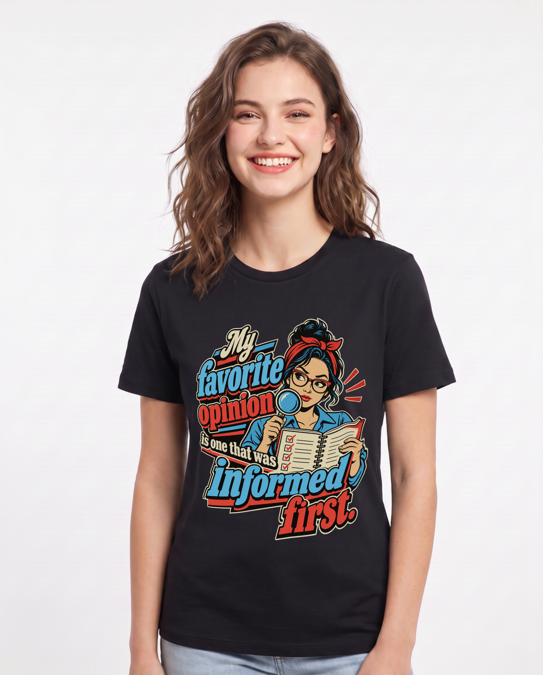 Political Statement Black T-Shirt for Women – Everyday Expression Graphic Tee product image 3