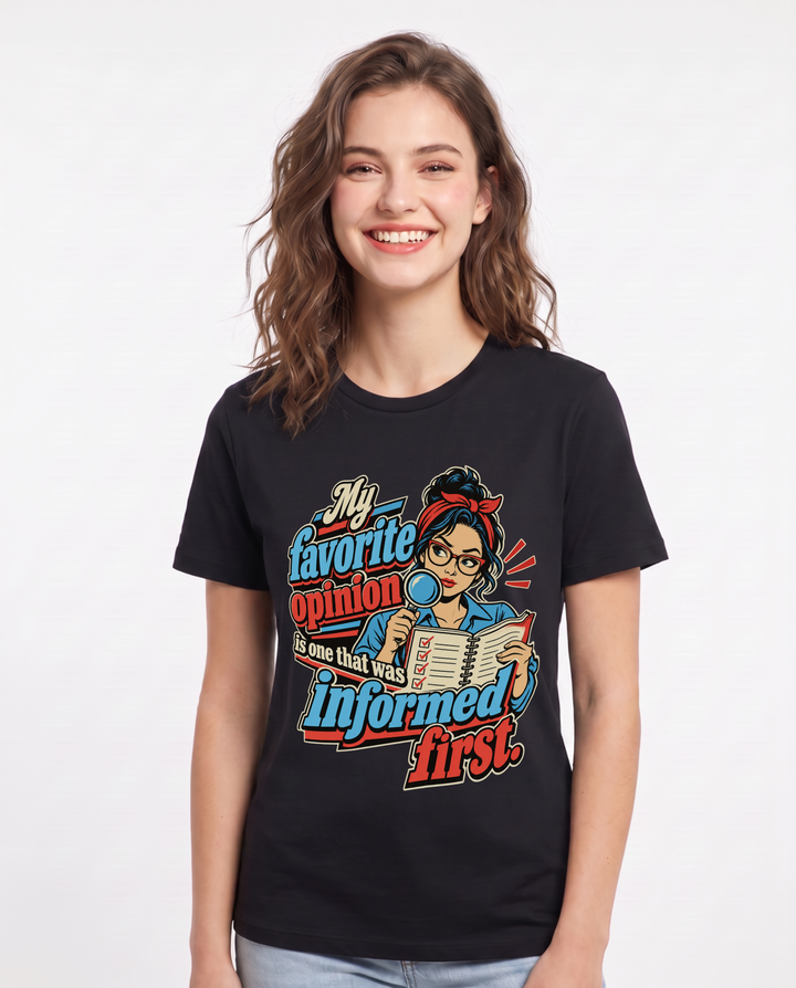 Political Statement Black T-Shirt for Women – Everyday Expression Graphic Tee product image 3