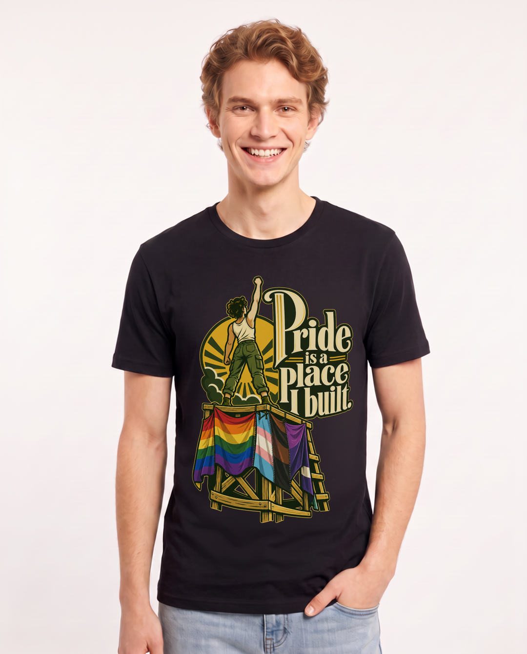 Pride Black T-Shirt for Men – Everyday Expression Graphic Tee product image 3