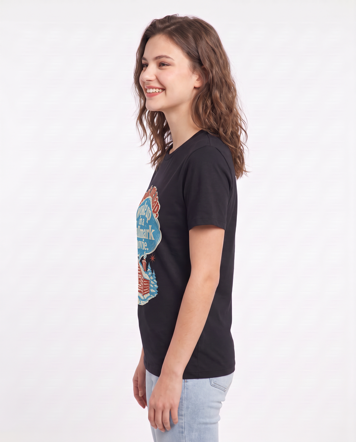 Christmas Women's Black T-Shirt - Took one nap, woke up in a Hallmark product image 2