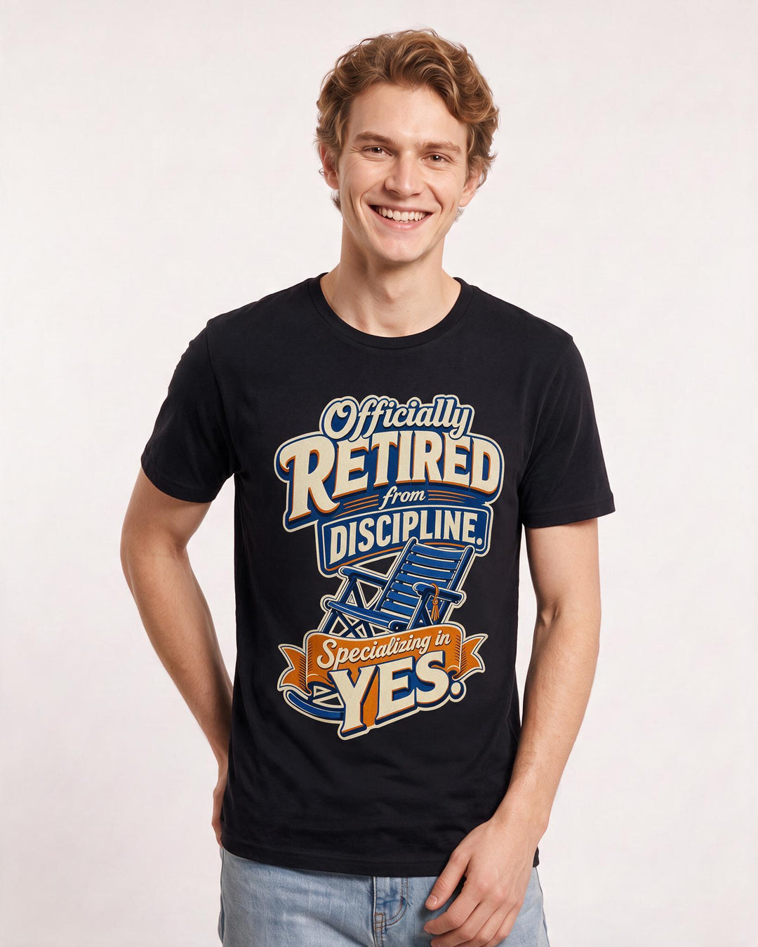 Mom Men's Black T-Shirt – Officially retired from discipline. Specializing in yes. product image 3