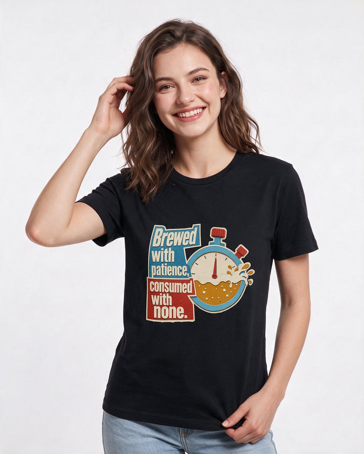 Beer Black T-Shirt for Women – Everyday Expression Graphic Tee product image 3