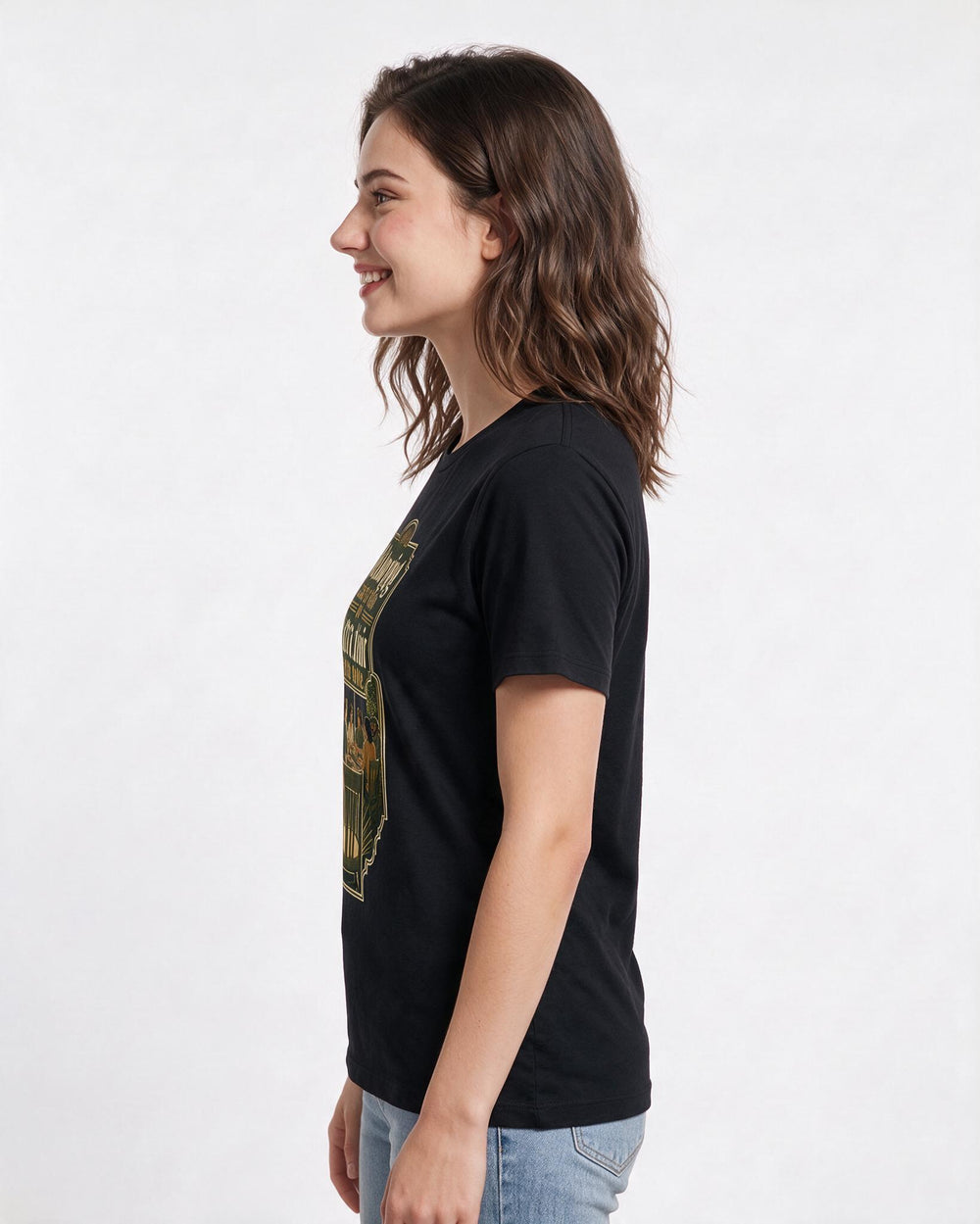 Patriotic Women's Black T-Shirt – Belonging starts with an extra chair at the table. product image 2