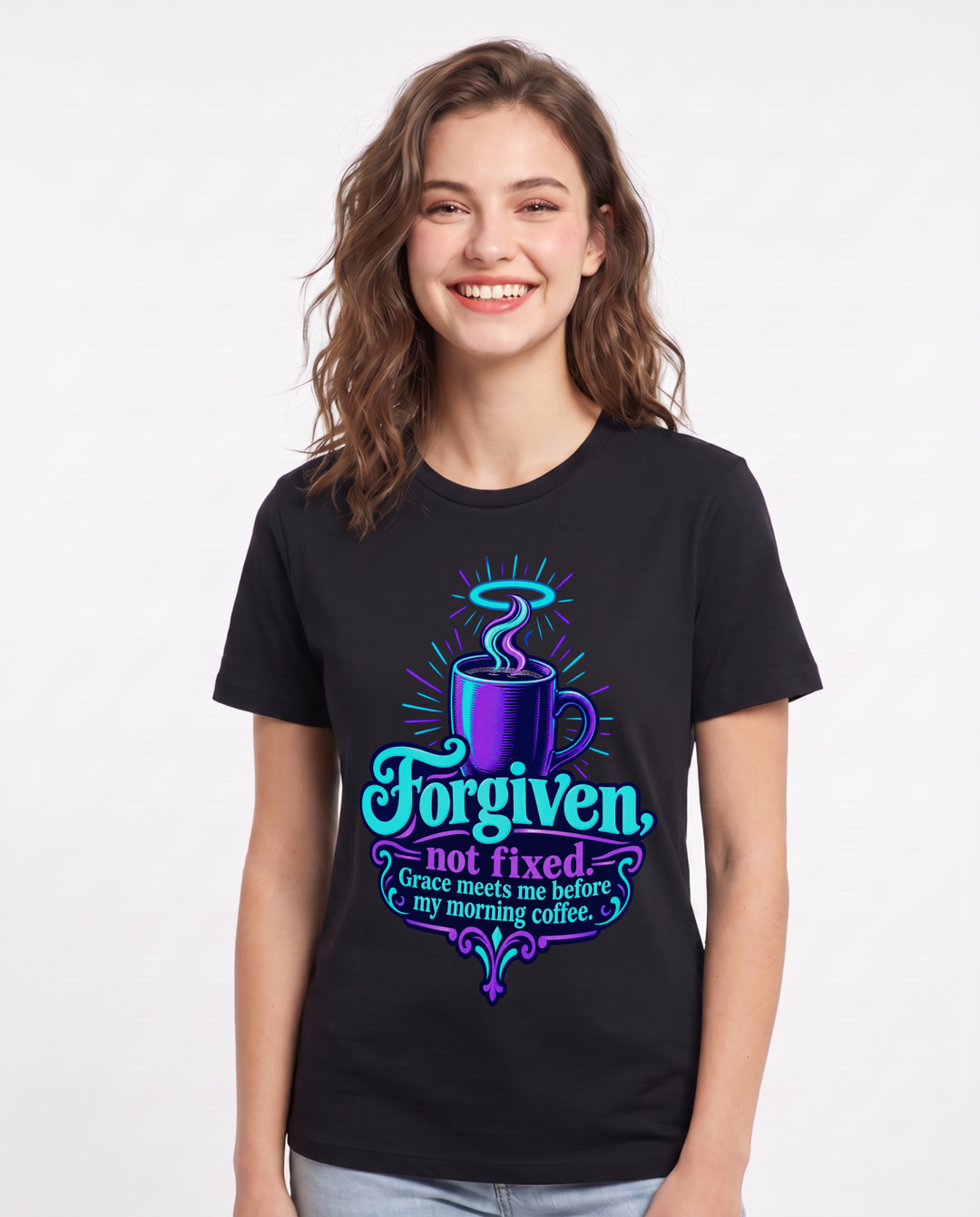 Christian Faith Black T-Shirt for Women – Everyday Expression Graphic Tee product image 3