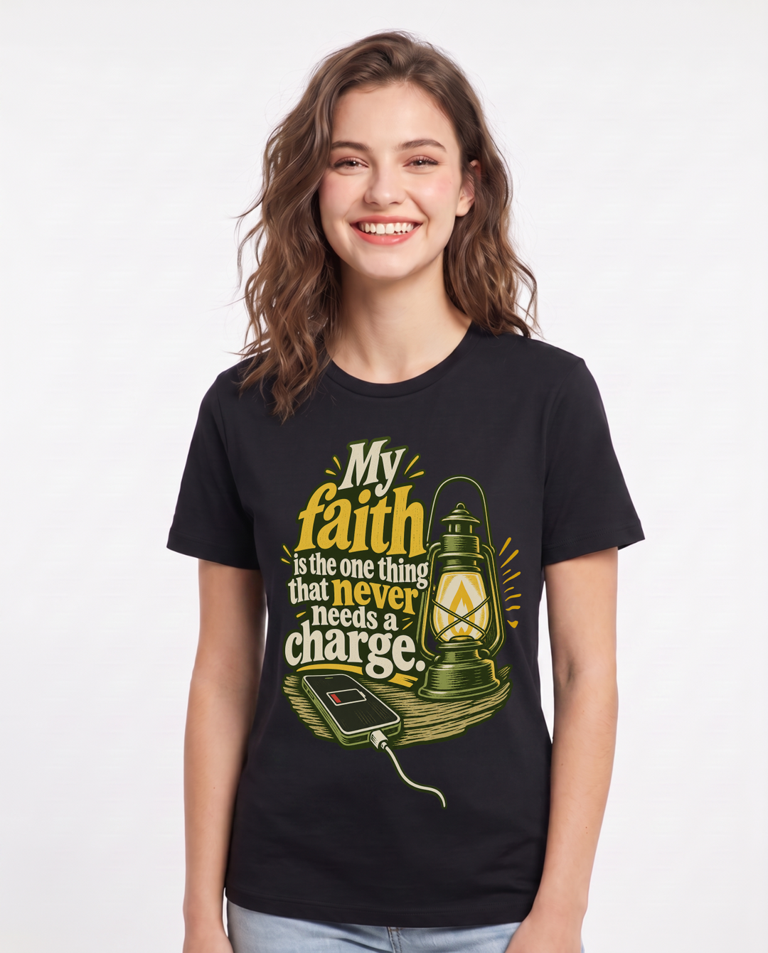 Christian Faith Black T-Shirt for Women – Everyday Expression Graphic Tee product image 3