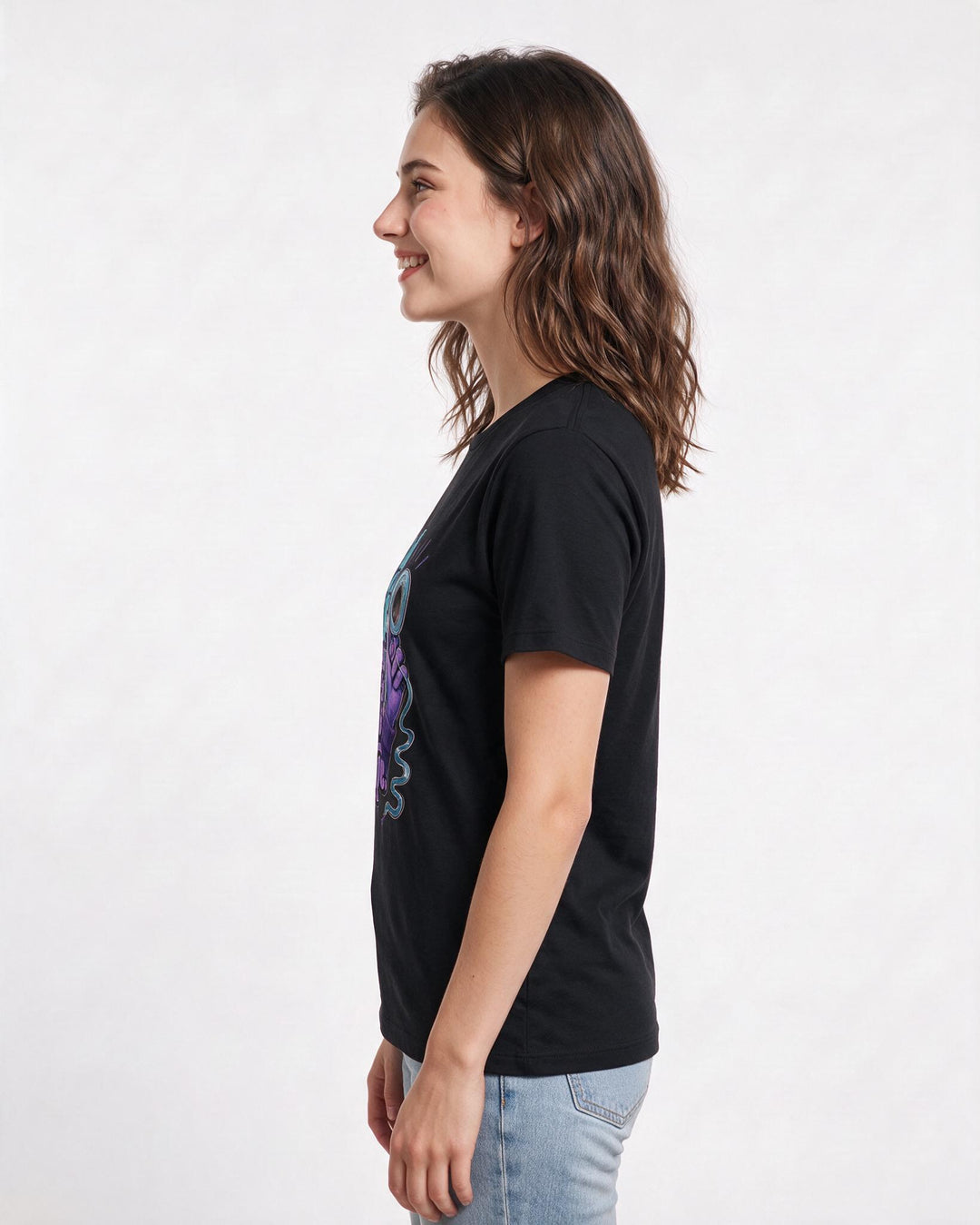 Christmas Black T-Shirt for Women – Holiday Theme Graphic Tee product image 2