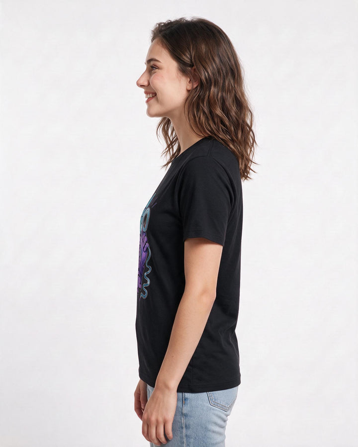 Christmas Black T-Shirt for Women – Holiday Theme Graphic Tee product image 2