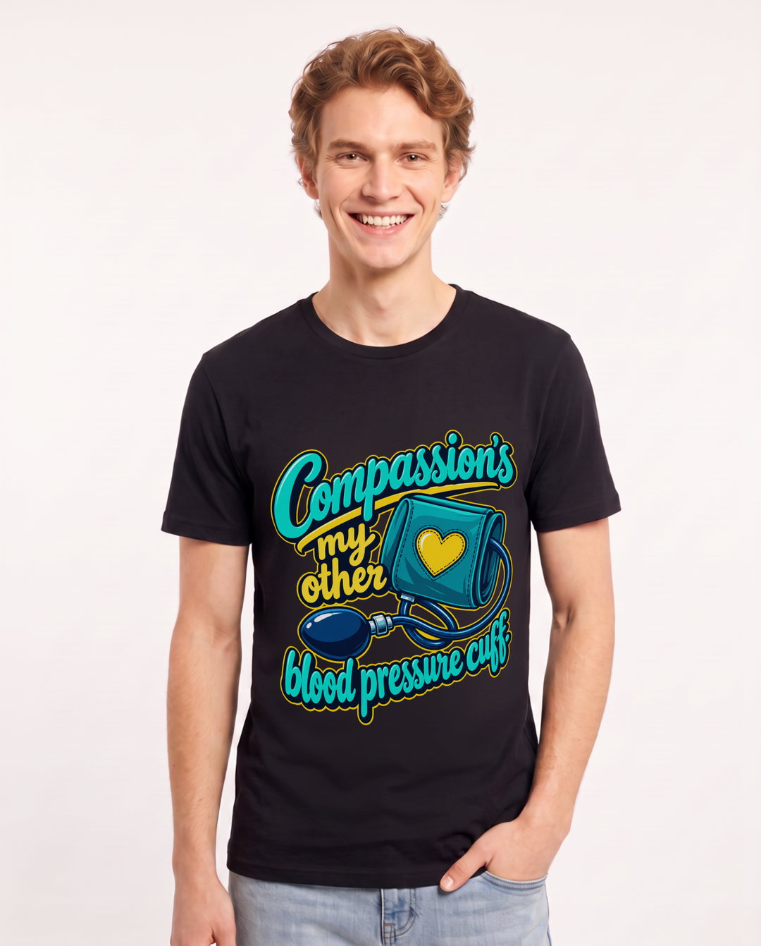 Nurse Black T-Shirt for Men – Nursing Life Graphic Tee product image 3