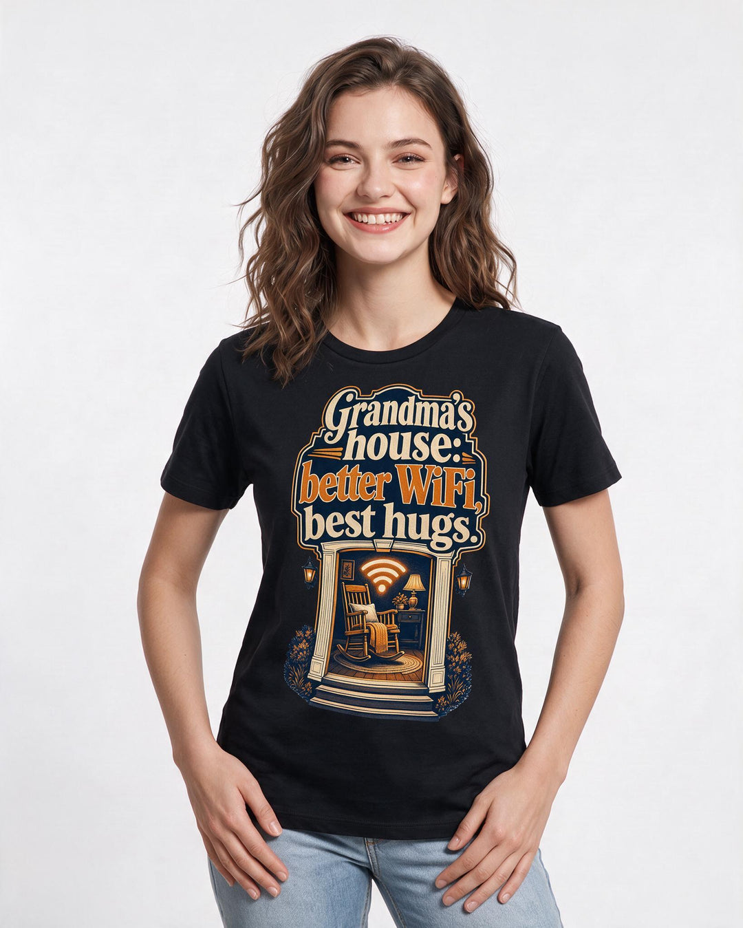 Grandparent Black T-Shirt for Women – Everyday Expression Graphic Tee product image 1