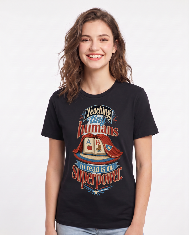 Teacher Black T-Shirt for Women – Everyday Expression Graphic Tee product image 3
